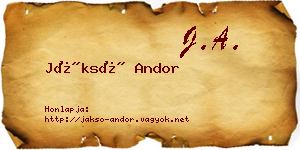 Jáksó Andor névjegykártya