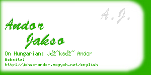 andor jakso business card